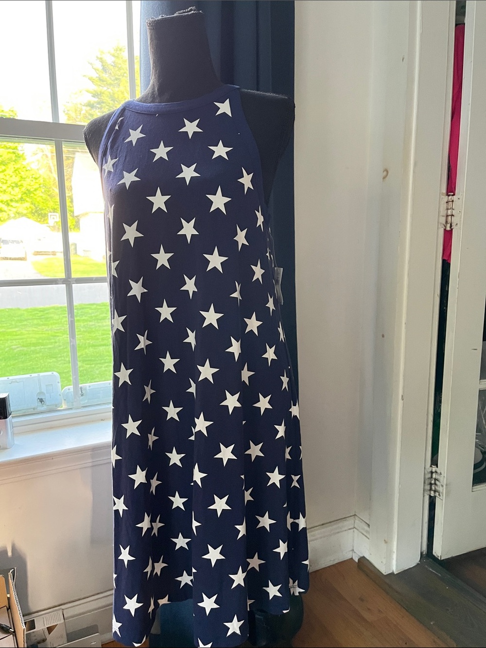 Old Navy Navy and White Star-Print Maxi dress